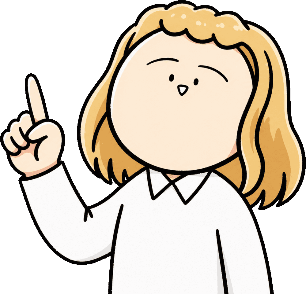 結論を示すように指を立てるキャリア孔明